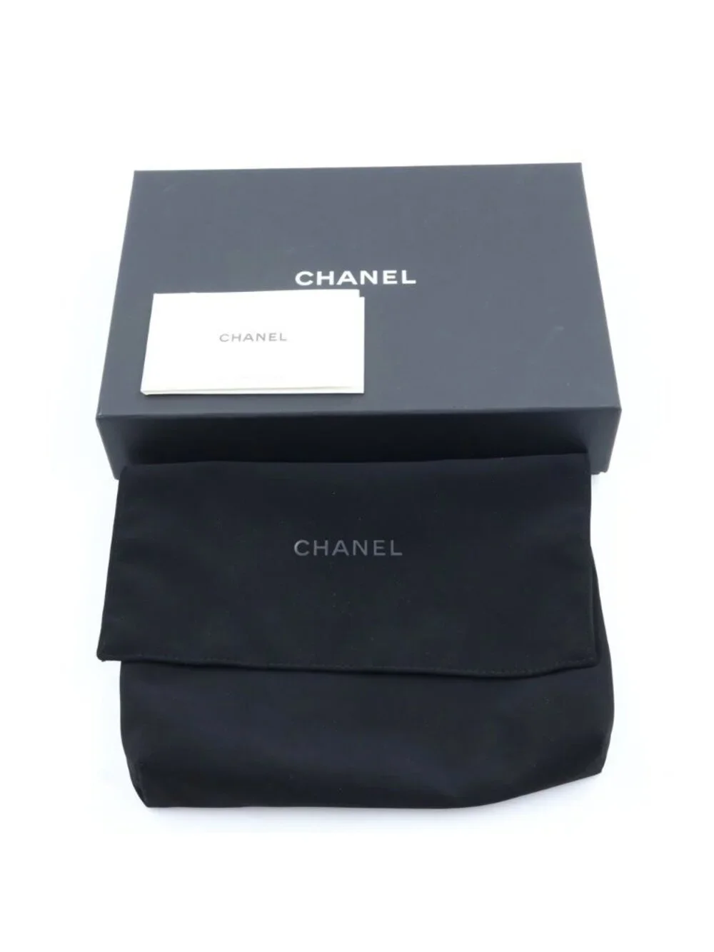 Chanel Quilted Caviar Leather Chain Wallet Shoulder Bag Gold Black Plate
